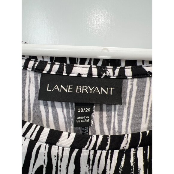 Lane Bryant Flutter Sleeve Zebra Print Dress Size 18/20 Black White Animal Print - Picture 3 of 7